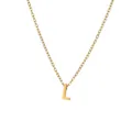 Minimalistische 18k vergoldete Edelstahlkette mit Buchstaben-L-Anhänger und Gliederkette - Gold - Buchstabe L