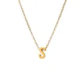 Minimalistische 18k vergoldete Titanstahl-Halskette mit einem Buchstaben-S-Anhänger - Gold - Buchstabe S