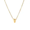 Minimalistische 18k vergoldete Edelstahlkette mit einem Anhänger in V-Form - Gold - Buchstabe V