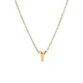 Minimalistische 18k vergoldete Edelstahlkette mit einem Buchstaben Y Anhänger - Gold - Buchstabe Y