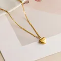 Collana con ciondolo a cuore in oro 18k lucido con incisione Love e catena a O - Solo Collana a Cuore 029