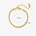 Detail eines 2,5mm Gold-Kordelarmbands mit K18-Anhänger und verstellbarem Verschluss - Seilkette Armband (SL5155J)