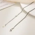 Detail of silver stainless steel lip chain with lobster clasp and S.STEEL logo tag - Twisted Popcorn Chain / 40+5cm / Steel