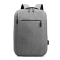 Grey business laptop backpack with USB charging port and heathered texture fabric - Light Gray