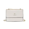 Borsa a tracolla minimalista avorio in pelle PU con catena d'oro e logo testa di cervo - Beige