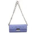 Sac bandoulière lilas pour femme avec surpiqûres en cœur et chaîne argentée épaisse - Violet