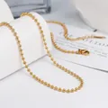 Polished 18k gold plated stainless steel bead chain necklace with lobster clasp and extender - 1.5mm Ball Chain / 45+5cm Extender / Gold