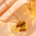 Dettaglio della collana a medaglione a busta cuore con piastrina incisa I love you - Stile Inciso I love you!(8)