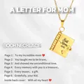 Golden book locket necklace engraved with Best Mom Ever text on stainless steel finish - Mother Style / Gold