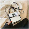Bolso bandolera minimalista en blanco y negro con lindo colgante de nube de peluche - Con Colgante / Negro