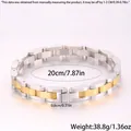 Spécifications de taille pour le bracelet à maillons en acier inoxydable bicolore - Chaîne de bracelet de montre / Bicolore (Or & Argent)