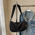 Black corduroy dumpling bag with wide shoulder strap for casual daily commuting style - Black