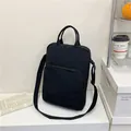Large black Oxford tote bag for students with laptop compartment and adjustable strap - Black