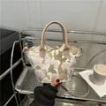 Elegante weiße Umhängetasche mit Vintage-Blumenstickerei und schmalem Schultergurt - Khaki