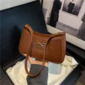 Chic brown crocodile embossed shoulder bag with gold bow clasp in a premium gift box - Brown