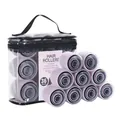 Set di 36 bigodini autoadesivi viola chiaro in varie dimensioni con borsa trasparente - Confezione in busta