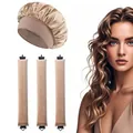 Hitzefreies Lockenwickler-Set in Champagner mit Schlafhaube für natürliche Wellen - Khaki