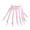 Rosa Octopus-Lockenwickler ohne Hitze mit acht gesteppten Bändern und elastischem Band - Rosa