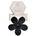 Pince à cheveux fleur noire mate à cinq pétales sur une carte d'affichage blanche - Pince Avec Carte / Noir