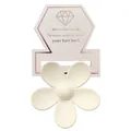 Pince à cheveux fleur blanc laiteux mat sur support papier décoratif pour femme - Pince Avec Carte / Blanc