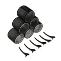 Kit de 6 bigoudis auto-agrippants et 5 pinces à cheveux pour un volume professionnel - Style Avec Pinces / Noir