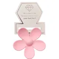 Pince à cheveux fleur rose mat sur une carte décorative blanche pour femmes - Pince Avec Carte / Rose
