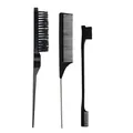 Schwarzes 3-teiliges Haarstyling-Set mit Toupierbürste, Stielkamm und Kantenbürste - Schwarz (Basis-Werkzeug-Kollektion)