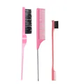Rosa 3-teiliges Haarstyling-Set mit Skelettbürste, Stielkamm und Kantenbürste - Rosa (Basis-Werkzeug-Kollektion)