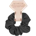 Eleganter schwarzer Satin Haargummi auf rosa Geschenkkarte mit Roségold-Umrandung - Schwarzes Haargummi