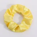 Chouchou en satin jaune vif élastique pour coiffure féminine et accessoires de mode - Jaune Vif (2)
