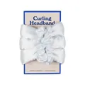 Détail d'un kit de bouclage sans chaleur en satin blanc nacré avec deux chouchous assortis - 1 Bigoudi + 2 Chou-chous (Carte Incluse) / Blanc Crème