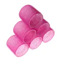 Set di sei bigodini autoriscaldanti rosa fucsia con telai in plastica e nylon ganci - Stile di base / Rosa Rosso
