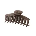 Grande pince à cheveux rectangulaire marron foncé mat avec finition dépolie élégante - Style Quille / Café Mat