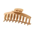 Grande pince à cheveux rectangulaire kaki mat avec ressort à forte adhérence - Style Quille / Kaki Mat