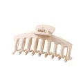 Grande pince à cheveux rectangulaire crème mate pour femmes avec ressort robuste - Style Quille / Abricot Mat
