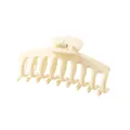 Grande pince à cheveux mate beige minimaliste avec ressort métallique pour cheveux épais - Style Quille / Crème Mat