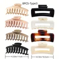 Lot de 8 pinces à cheveux mates et transparentes de 11 cm en couleurs neutres et variées - Style 3