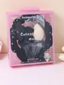 Set fascia a nuvola nera e molletta a fiore con spugna per trucco in confezione regalo - Nero