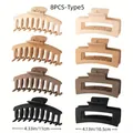 8-teiliges Set mattierte Haarklammern in Beige, Khaki, Kaffee und Schwarz - Stil 5