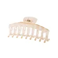 Grande pince à cheveux rectangulaire mate de couleur ambre translucide - Style Quille / Champagne Brillant
