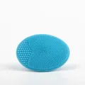 Sky blue silicone baby hair brush and scalp massager with soft bristles and massage nodes - Blue