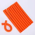 Set of 10 orange flexible foam hair rollers with bendable design for heatless styling - No.3 1.6cm / Orange