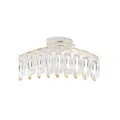 Transparente rechteckige Haarklammer mit Goldfeder für einen minimalistischen Look - Glänzend Transparent Champagner