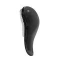 Ergonomic black detangling hair brush with dual-length bristles for smooth styling - Black
