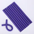 Set of 10 purple flexible foam hair rollers with inner wire for heatless styling - No.4 1.4cm / Deep purple