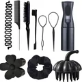 9-piece professional black hair styling kit with spray bottle brushes and accessories - Black / Braiding And Hair Styling Collection