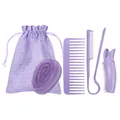 Set professionale da 5 pezzi di spazzole per capelli in paglia di grano viola opaco - Viola
