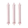 Set of 3 light pink satin heatless hair curlers with snap buttons for overnight waves - Pink