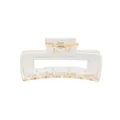 Rechteckige Haarspange in transparentem Champagnergold mit robuster Metallfeder - Glänzend Transparent Champagner