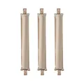 Set de 3 rizadores de pelo sin calor en satén dorado champán con botones de presión - Caqui